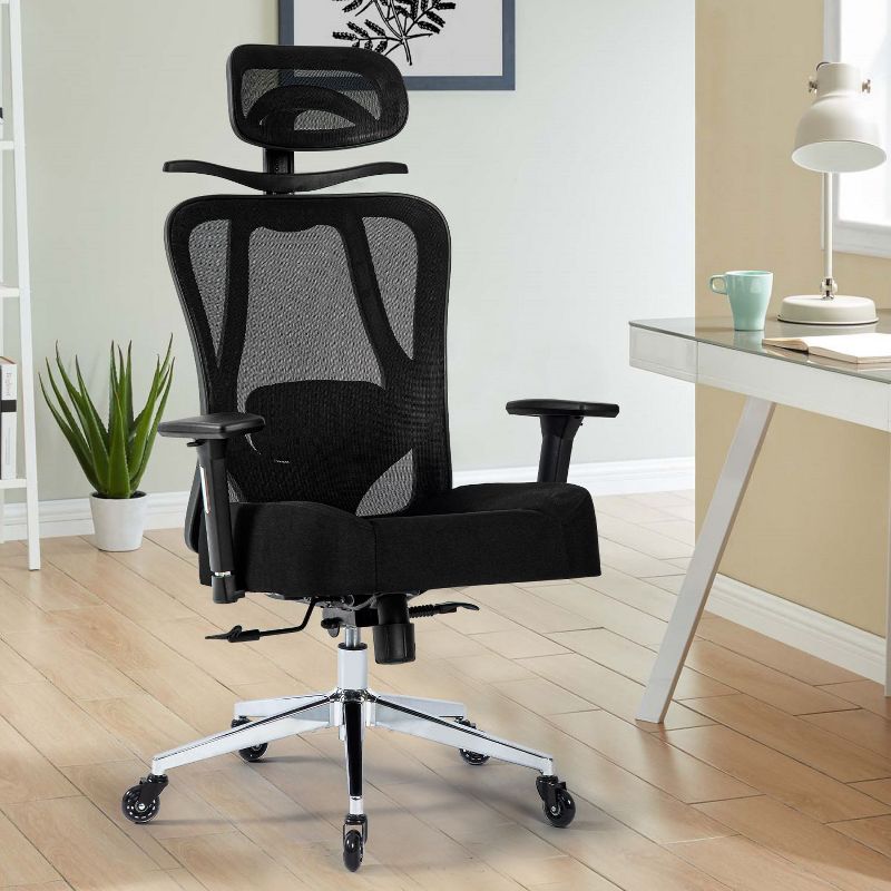 Office Chair, Ergonomic Office Desk Chairs, Swivel Chair with 2D Lumbar Support and 3D Headrest, Mesh Chair Adjustable 3D Armrests-The POP Home, 2 of 10