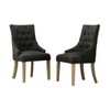DOMETOUR Button Tufted Dining Chair Solid Wood Wingback Hostess Chairs with Nail Heads Set of 2 - 2 of 4
