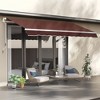 Vynxaria Retractable Awning - 12' x 8' Patio Sun Shade with Manual Crank Handle - Brown - 2 of 4