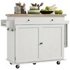 NicBex Mobile Kitchen Island Cart Kitchen Carts on Wheels with Storage with 2 Cabinets and 1 Drawer for Dining Rooms - 3 of 4