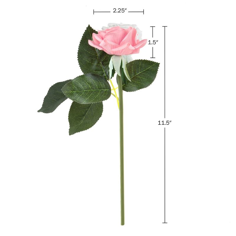 Pure Garden 18Pc Real Touch Rose Artificial Flowers with Stems, 3 of 10