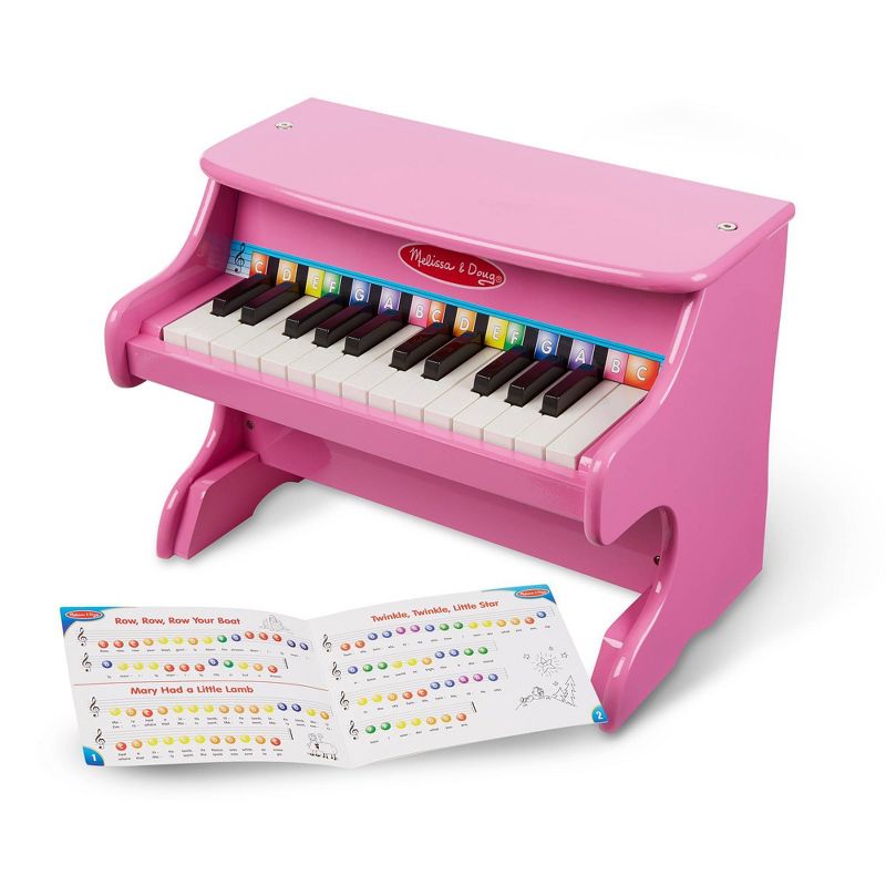 Melissa &#38; Doug Learn-to-Play Pink Piano With 25 Keys and Color-Coded Songbook, 1 of 14
