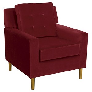 Parkview Chair with Metal Legs - Velvet Berry - Skyline Furniture , Red