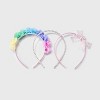 Girls' 3pk Rainbow with Fabric Flowers Headband - Cat & Jack™️: Fashion Accessory for All Hair Types, Ages 3+ - 2 of 3