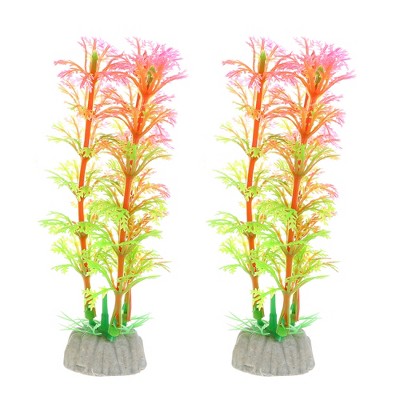 Unique Bargains Aquarium Plastic Plants for Goldfish Tank Landscape Decoration 4.72" 2 Pcs