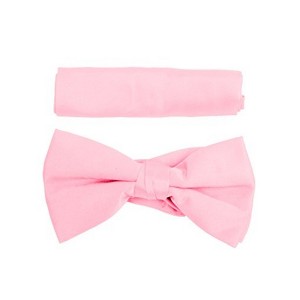 New Boy's Solid Pre Tied Bow Tie and Hanky Set - 1 of 4