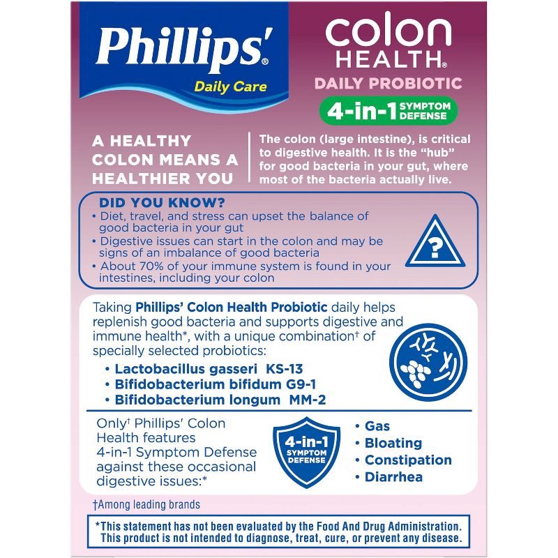 Phillips' Probiotic Colon Health Digestive Health Daily Supplement Capsules, 3 of 12
