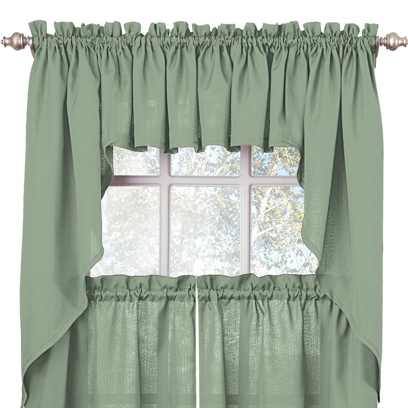 Collections Etc Solid Textured Swag Window Curtain Pair, Single Panel,, 1 of 5