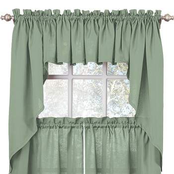 Collections Etc Solid Textured Swag Window Curtain Pair, Single Panel,