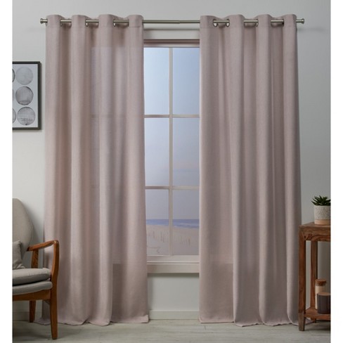 Baxter Textured Basketweave Grommet Top Curtain Panel Pair