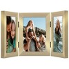 Americanflat Hinged 3 Photo Frame in Polished Brass Color MDF - Desk Photo Frame for 5X7" Photos - Tri Folding Picture Frame For Desk - 2 of 4