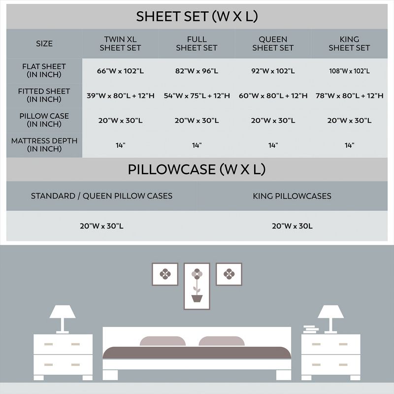 Color Sense Lightweight Wrinkle-Resistant Quick-Drying College Dorm Sheet Set, 6 of 7
