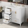 TIRAMISUBEST 36'' Bathroom Vanity with Resin Sink, Freestanding Bathroom Vanity Cabinet with 2 Soft-closing Doors and 4 Soft-Closing Drawers - 3 of 4