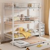 Twin Size Metal Triple Bunk Bed With Trundle for Bedroom - 3 of 4