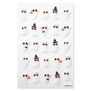 50ct Halloween 3D Puffy Stickers Ghosts - 1 of 4