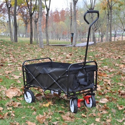 VYNXARIA Folding Wagon Garden Shopping Beach Cart (black)
