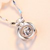 Silver Necklace for Women - HTUTWOO™ Dancing Diamond Cubic Zirconia, Smart four-leaf clover pendant, With sterling silver 15.7+2 inch long chain - 3 of 4