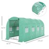 15' x 7' x 6.5' Walk-in Tunnel Hoop Greenhouse House for Outside with PE Cover, Steel Frame, Roll-Up Zipper Door & Windows - 3 of 4