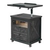 Resenkos Lift Top Desk Cart, Mobile Rolling Table, Wood Storage Cabinet with Drawers, Adjustable Height Utility Cart, - 3 of 4