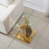 NicBex Modern 51.18" Rectangle Coffee Table with Glass Top and Steel Base for Living Room and Office - 3 of 4