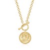 Ross-Simons 18kt Gold Over Sterling Coin Toggle Necklace - 3 of 4