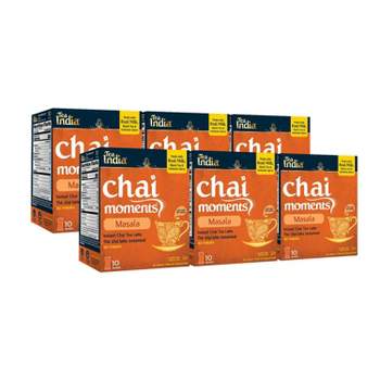 Tea India Chai Moments Masala Chai Tea Instant Latte Mix 10 Sachets Pack of 6