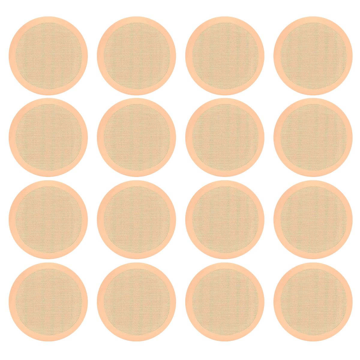 Pyle PDIC Series 250W 8" Round Flush Mount In Wall/In Ceiling Speakers for Home Audio Sound System, 8 Pair, Tan