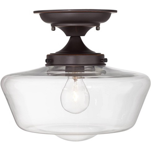 Geneva Collection Glass Semi Flush Mount Ceiling Globe Brass - Threshold™