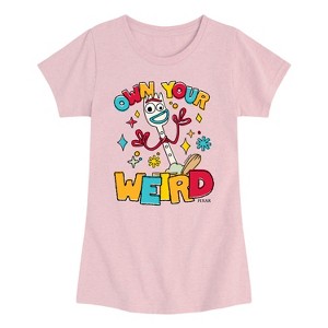 Girls' - Disney - Own Your Weird Forky Fitted Short Sleeve Graphic T-Shirt - 1 of 4