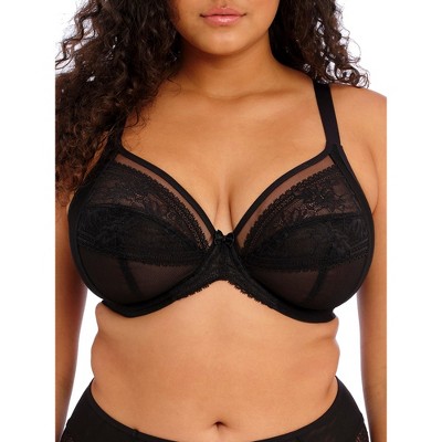 Curvy Couture Women's Solid Sheer Mesh Full Coverage Unlined Underwire Bra  Crantastic 34H