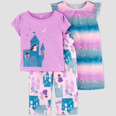Baby Girls' 3pc Princess Pajama Set - Just One You® made by carter's Purple 12M