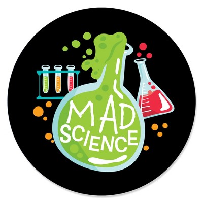 Big Dot of Happiness Scientist Lab - Baby Shower or Birthday Party Circle Sticker Labels - 24 Count