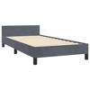 vidaXL Bed Frame with Headboard Dark Gray 39.4 in.x74.8 in. Twin Velvet - 4 of 4