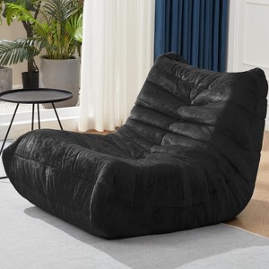 FENCY Fluffy Bean Bag Chair with Memory Foam & Ottoman - 1 of 4