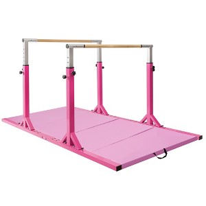 Costway Horizontal Train Bar W/ 4'x8'x2'' Gymnastics Mat Folding Panel Fitness Exercise Blue\Pink\Purple - 1 of 4