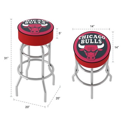 Chicago Bulls Red Metal Swivel Bar Stool