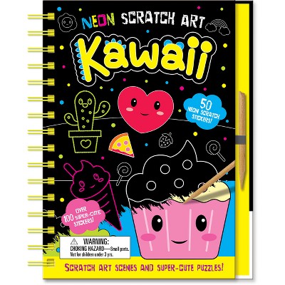 Neon Scratch Art Kawaii - by  Connie Isaacs (Hardcover)