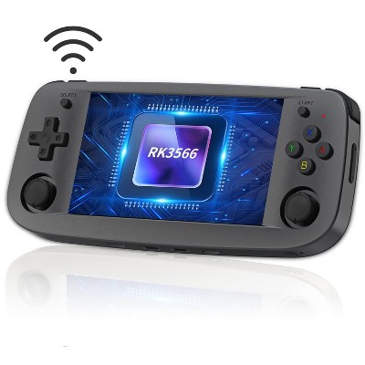 Voacle RG503 Handheld Game Console,4.95 Inch OLED Screen RK3566 Chip Linux System Support 5G WiFi Bluetooth 4.2 Built-in 64G SD Card 4193 Games(Black)