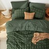 Bedsure | 7 Pcs Bedding Set in Textured White Plaid Seersucker - 3 of 4