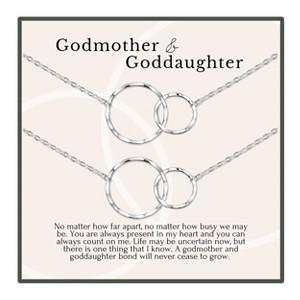 HOPE LOVE SHINE Godmother & Goddaughter Necklace – Gift from Godmother, Baptism or Confirmation Jewelry Gold or Silver - 1 of 4