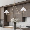 Dewdrop Scandinavian Kitchen Island Light 4 Light Linear Bar White Cone Shades Central Downrod Triangular Frame ETL for Kitchen Island, Bar - 3 of 4