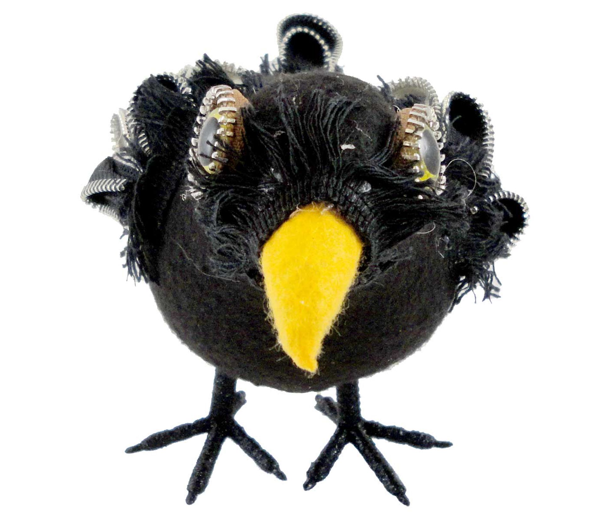 Demdaco 5.25 In Zippered Crow Halloween Figurine , Halloween Decor Black Bird Fabric Figurine (1PC)