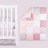 The Peanutshell Meadow Baby Crib Bedding Set - Pink Floral - 3pc