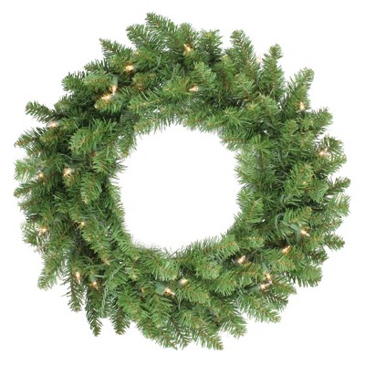 Northlight 24" Prelit Eastern Pine Artificial Christmas Wreath - Clear Lights