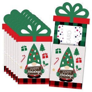 Big Dot of Happiness Red and Green Holiday Gnomes - Christmas Party Money and Gift Card Sleeves - Nifty Gifty Card Holders - Set of 8 - 1 of 4