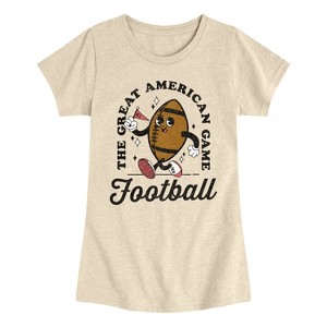 Girls' - Instant Message - Vintage Football Mascot Fitted Short Sleeve Graphic T-Shirt - 1 of 4