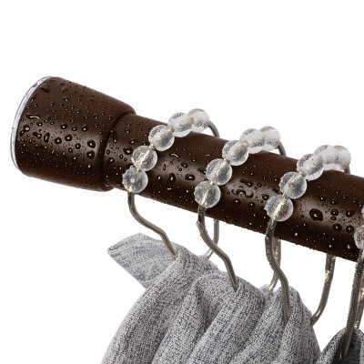 Adjustable Bronze Steel Tension Shower Curtain Rod, 75 inches
