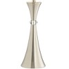 360 Lighting Rachel 28" Tall Concave Column Modern Table Lamps Set of 2 Pull Chain WiFi Smart Socket Silver Metal Living Room Bedroom White Shade - 4 of 4