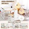Kids Art Table and 2 Chairs,Toddler Craft and Play Wood Activity Table with Storage Bins, Drawing Desk, Kids Activity Table and Study Table - 3 of 4