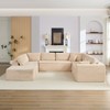 Mjkone Corduroy 141'' Deep Seat Modular Sectional Sofa, Modern 8-Seater U-Shape Sofa Couch with Moveable Ottoman - 2 of 4